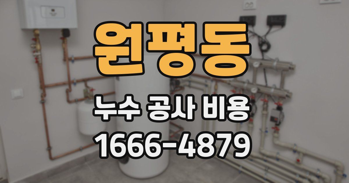 원평동 누수 공사 비용