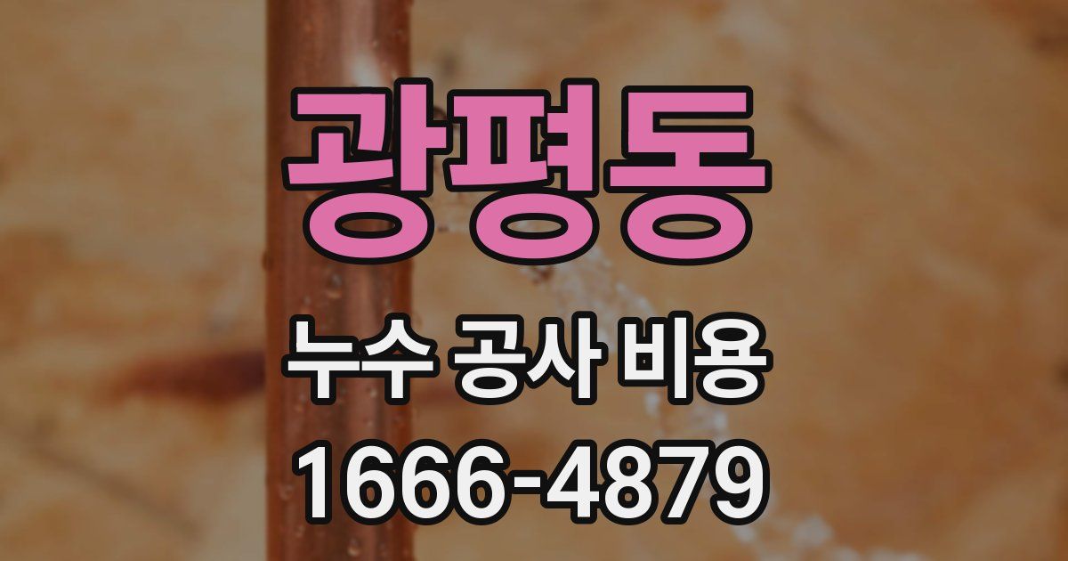 광평동 누수 공사 비용