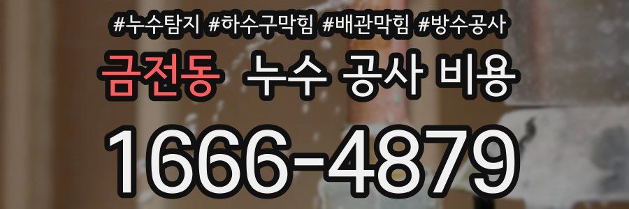 금전동 누수 공사 비용