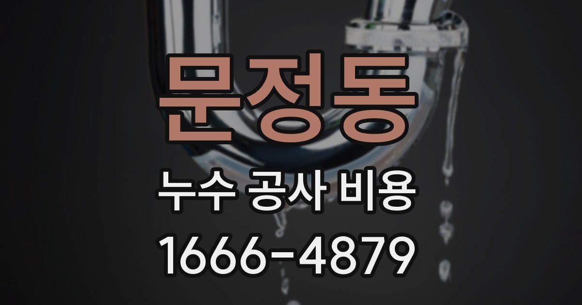 문정동 누수 공사 비용