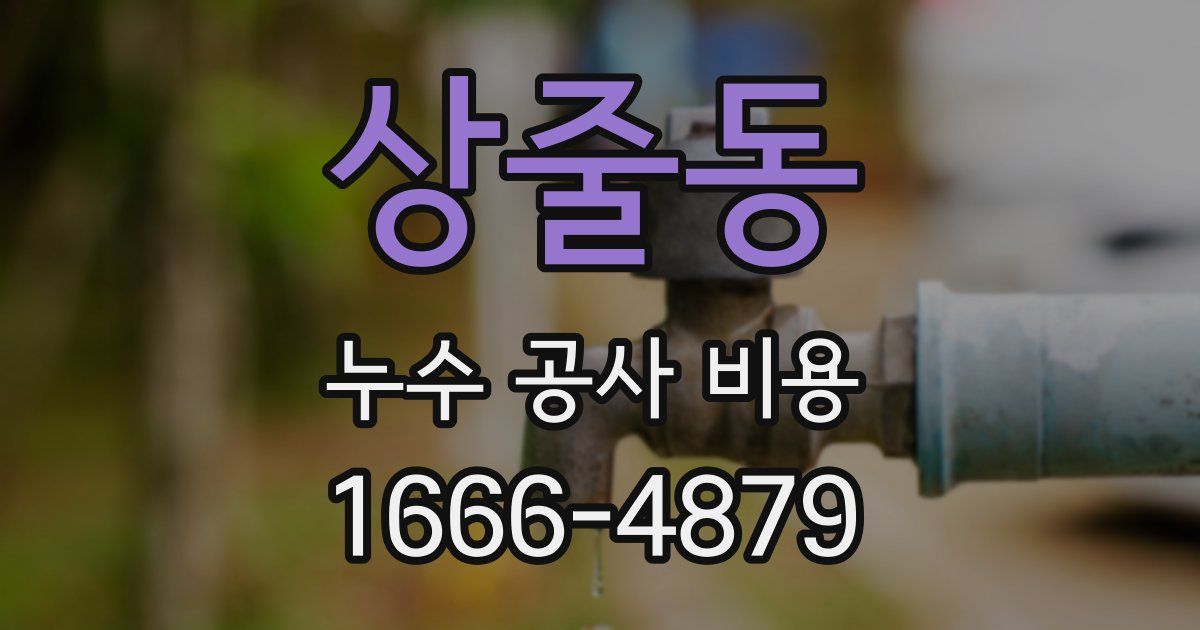 상줄동 누수 공사 비용