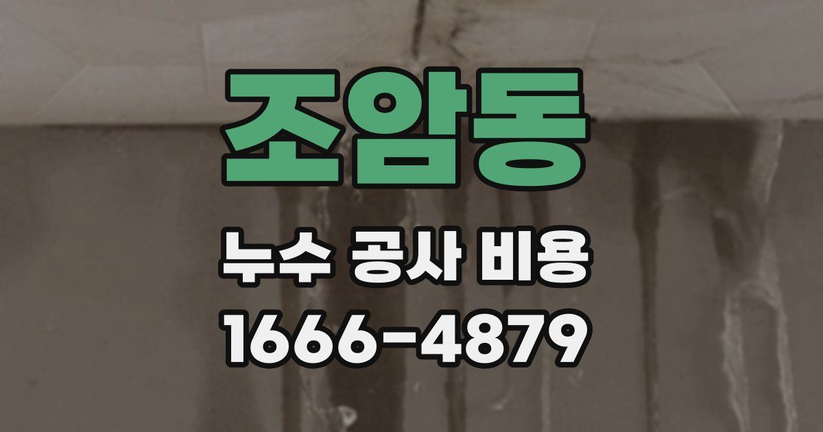 조암동 누수 공사 비용