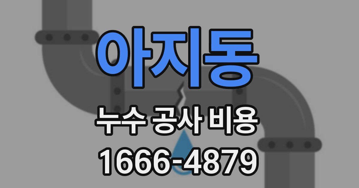 아지동 누수 공사 비용