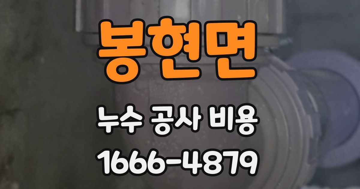 봉현면 누수 공사 비용