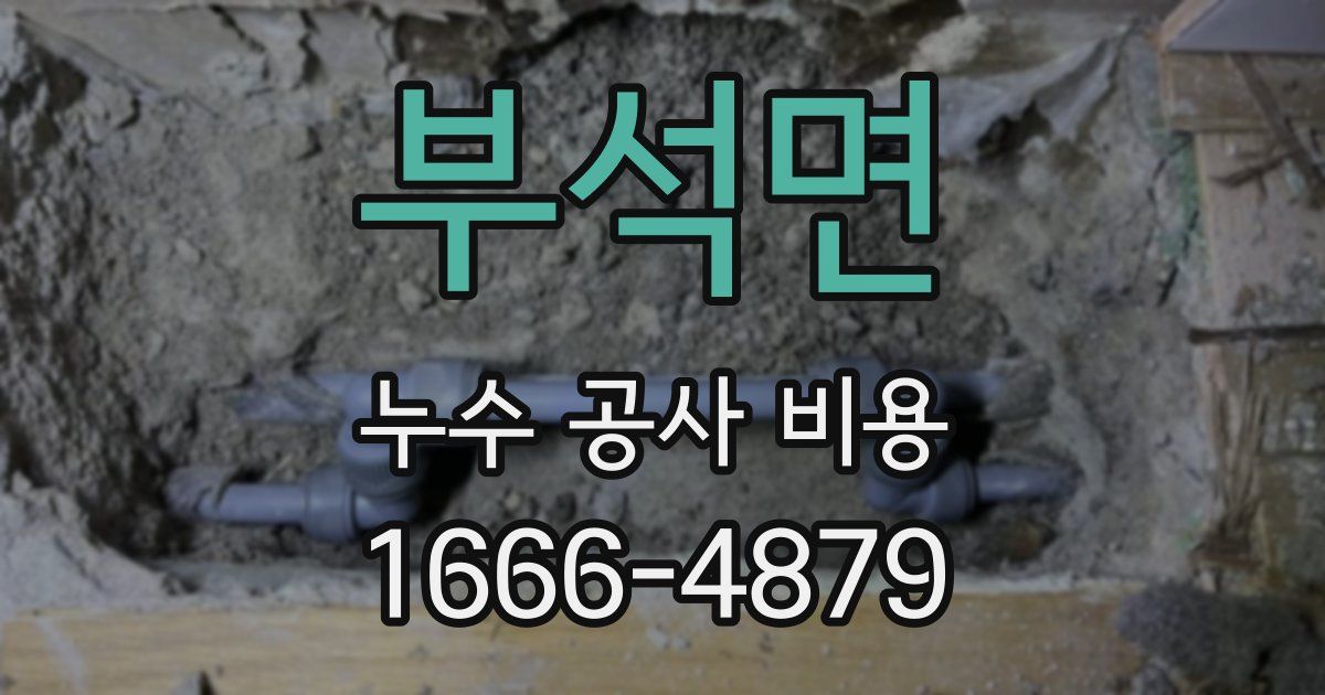 부석면 누수 공사 비용