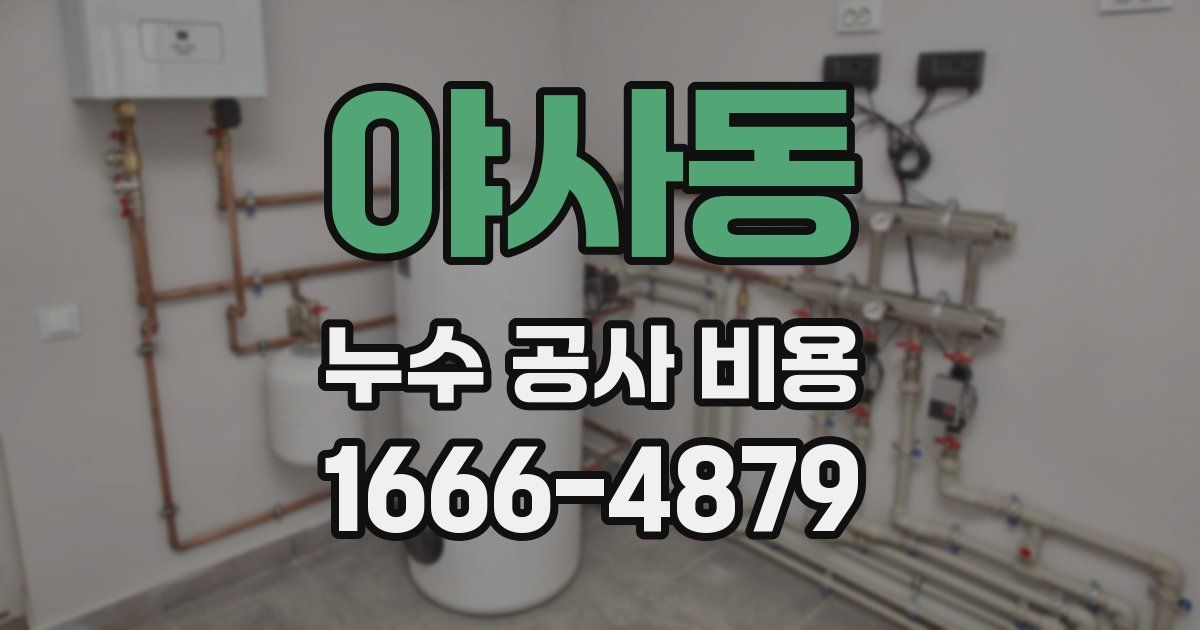 야사동 누수 공사 비용