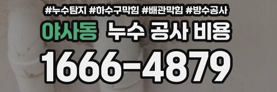 야사동 누수 공사 비용