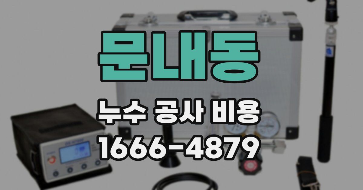 문내동 누수 공사 비용