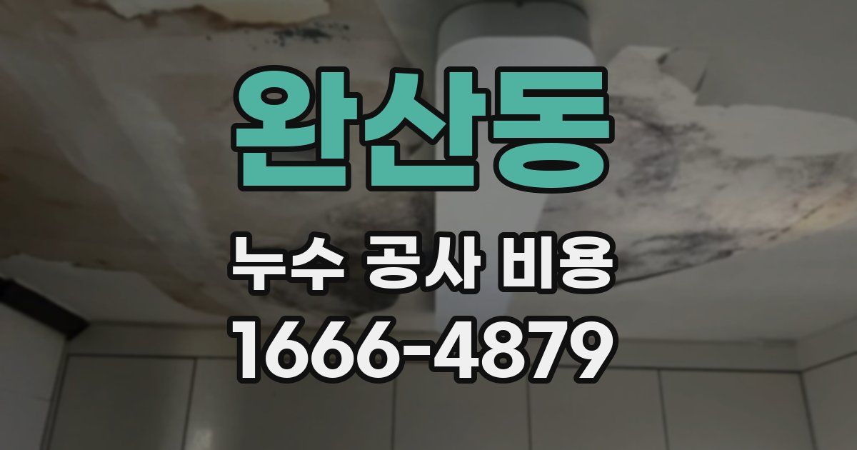 완산동 누수 공사 비용