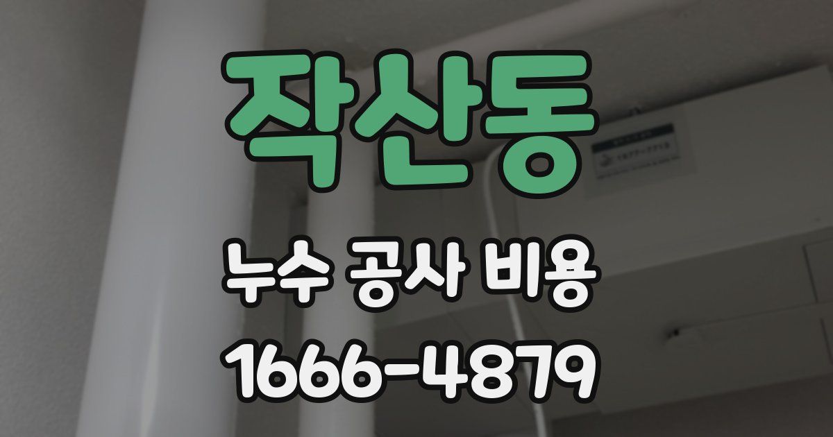 작산동 누수 공사 비용