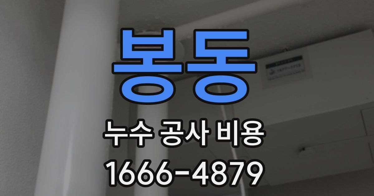 봉동 누수 공사 비용
