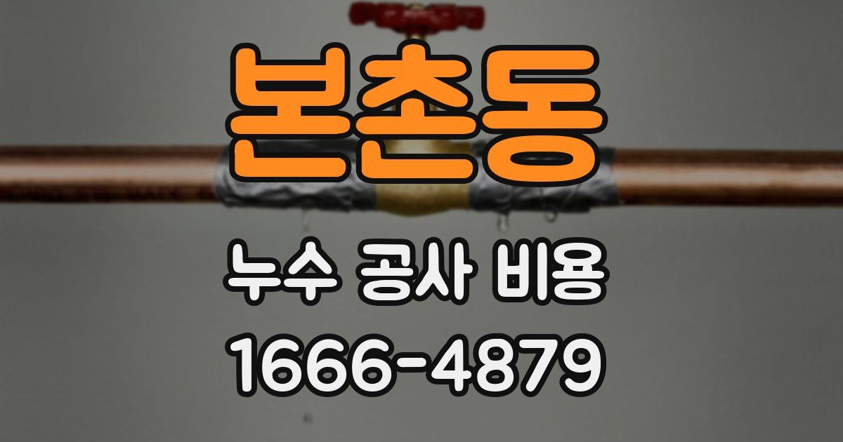 본촌동 누수 공사 비용