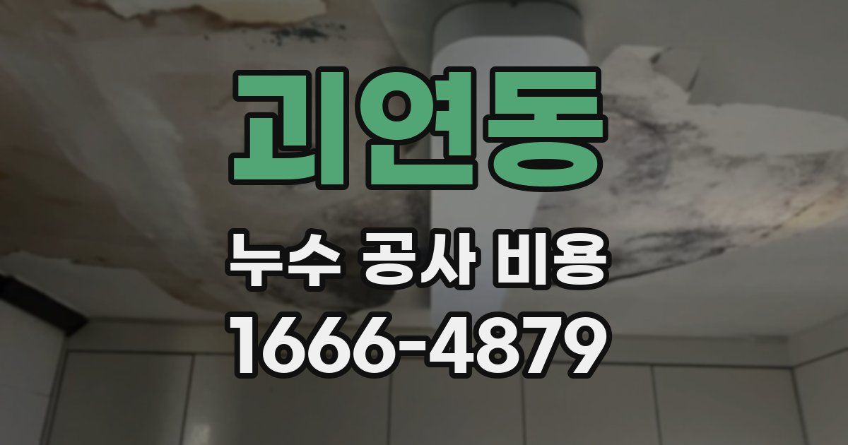 괴연동 누수 공사 비용