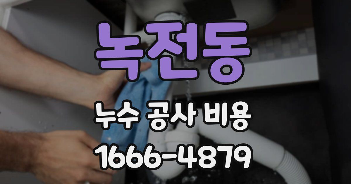 녹전동 누수 공사 비용