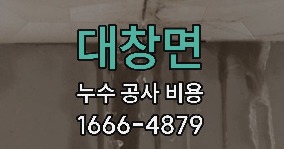 대창면 누수 공사 비용