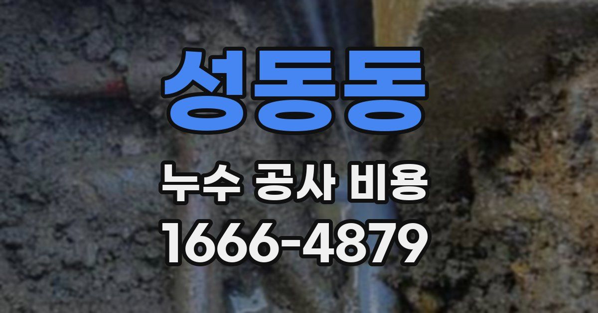 성동동 누수 공사 비용