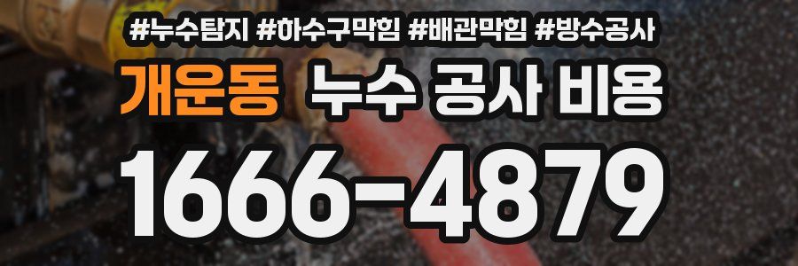 개운동 누수 공사 비용
