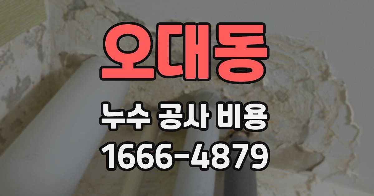 오대동 누수 공사 비용
