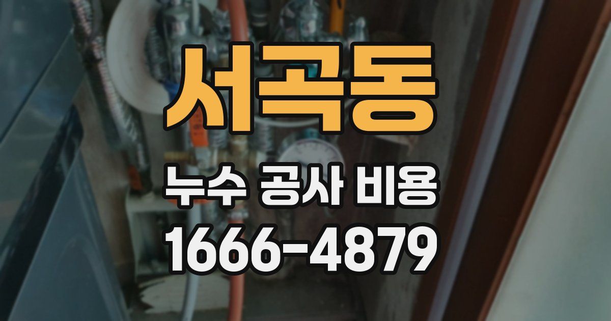 서곡동 누수 공사 비용
