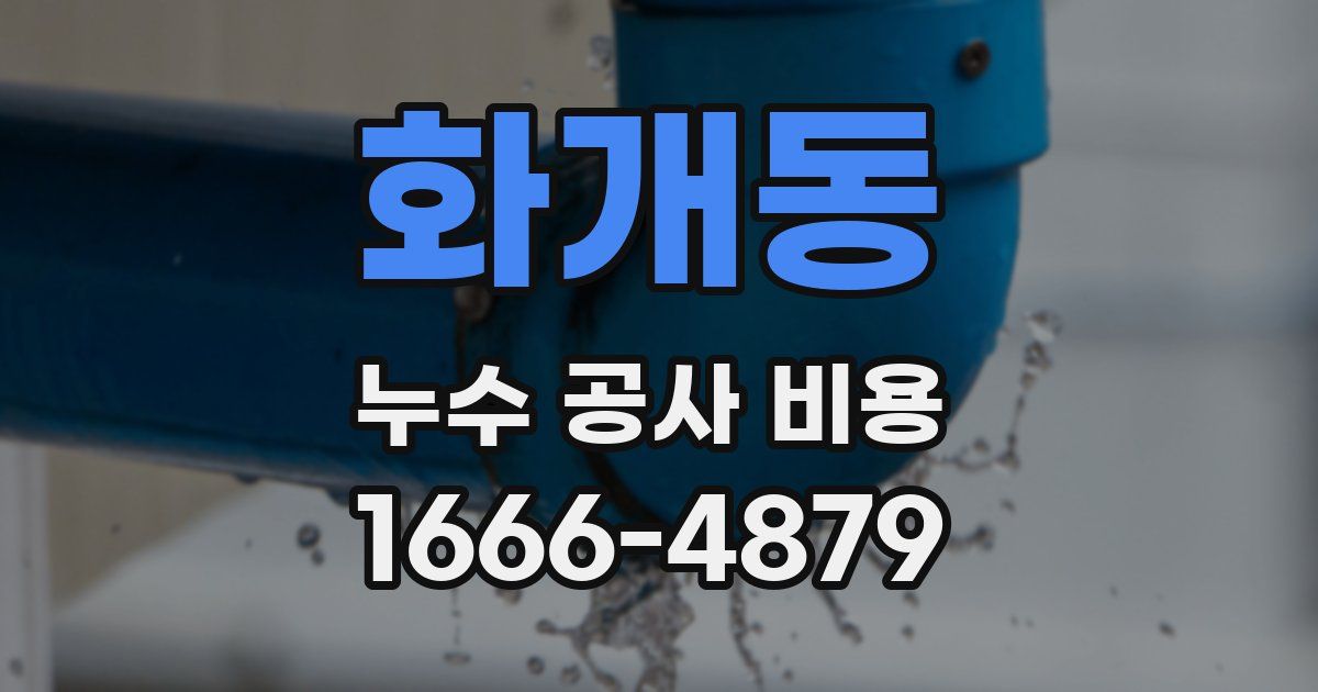 화개동 누수 공사 비용