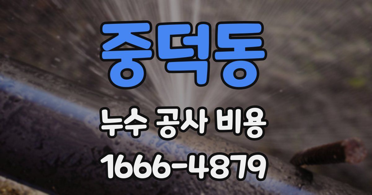 중덕동 누수 공사 비용
