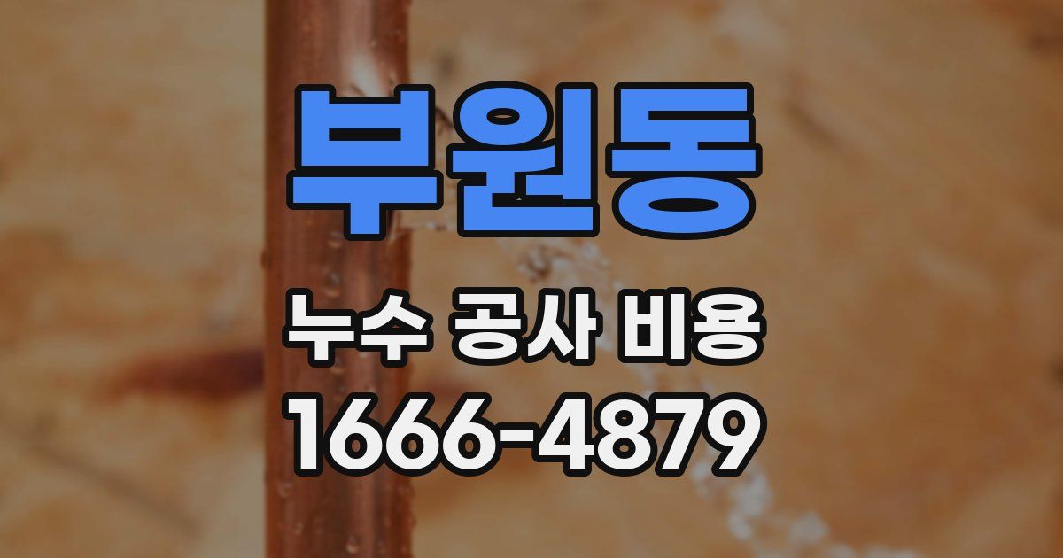 부원동 누수 공사 비용