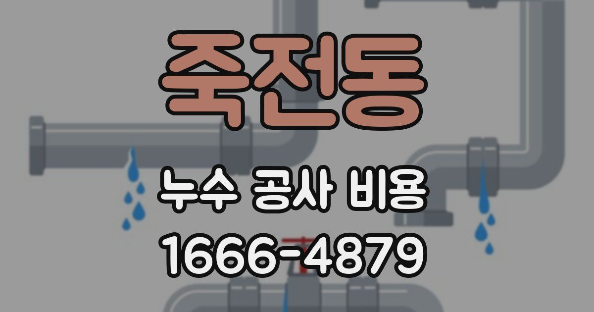 죽전동 누수 공사 비용