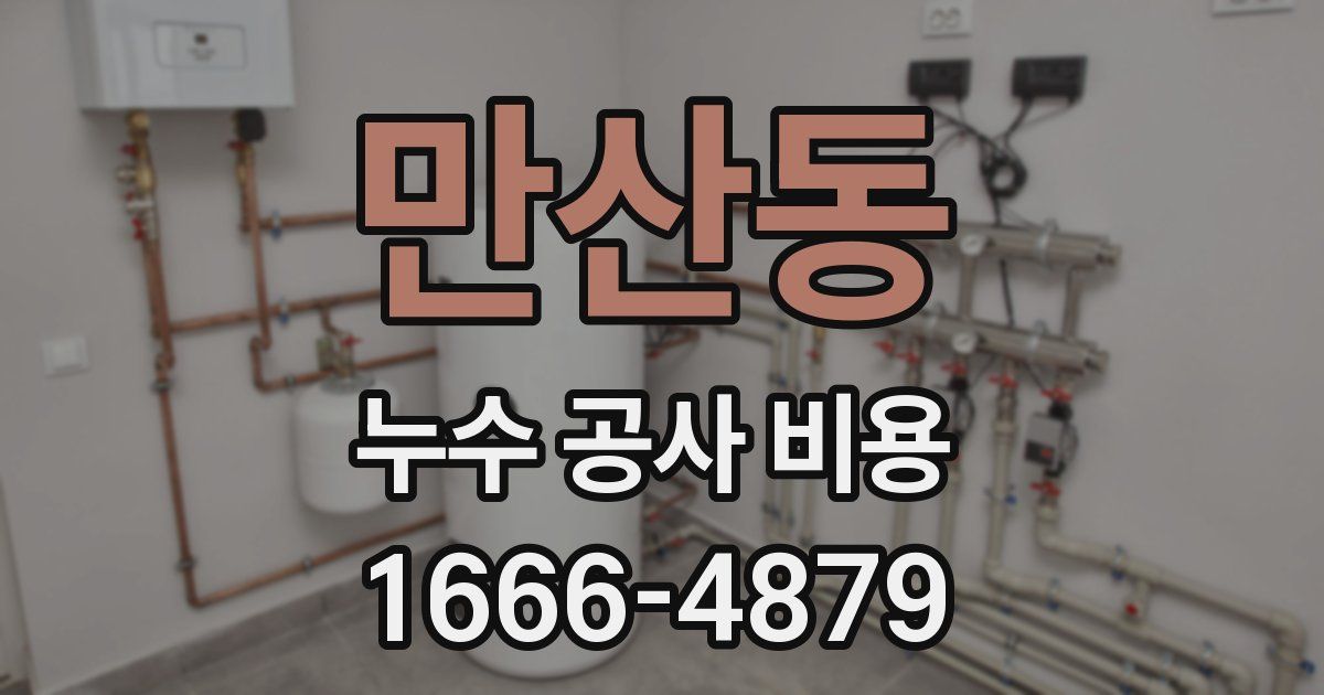 만산동 누수 공사 비용