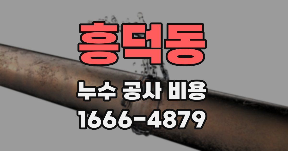 흥덕동 누수 공사 비용