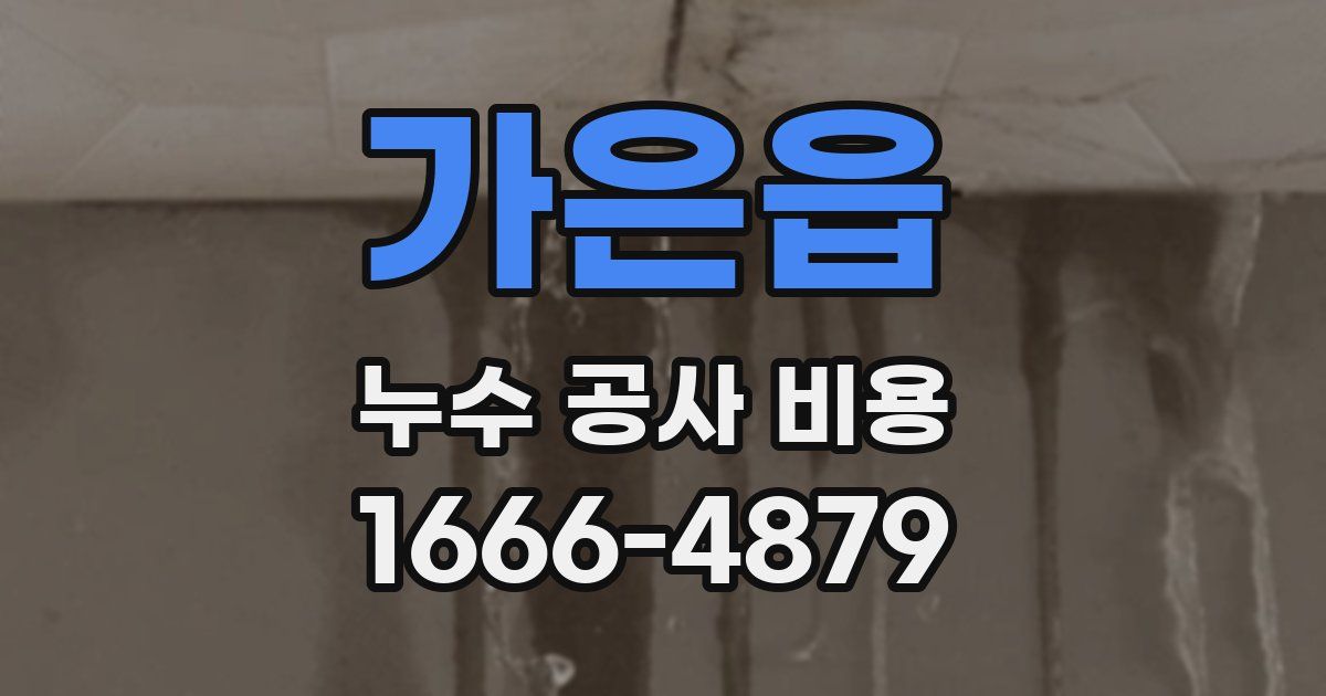 가은읍 누수 공사 비용
