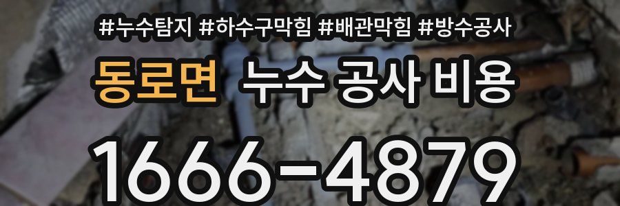 동로면 누수 공사 비용