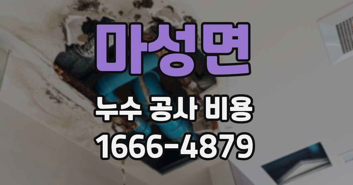 마성면 누수 공사 비용