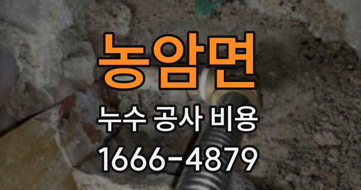 농암면 누수 공사 비용