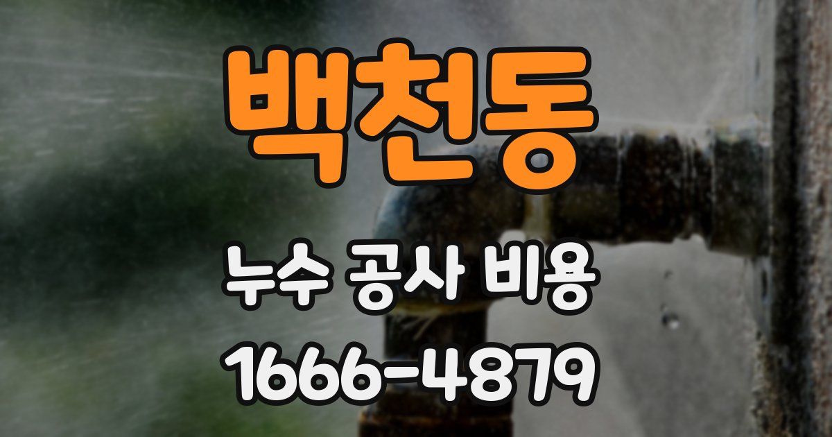 백천동 누수 공사 비용