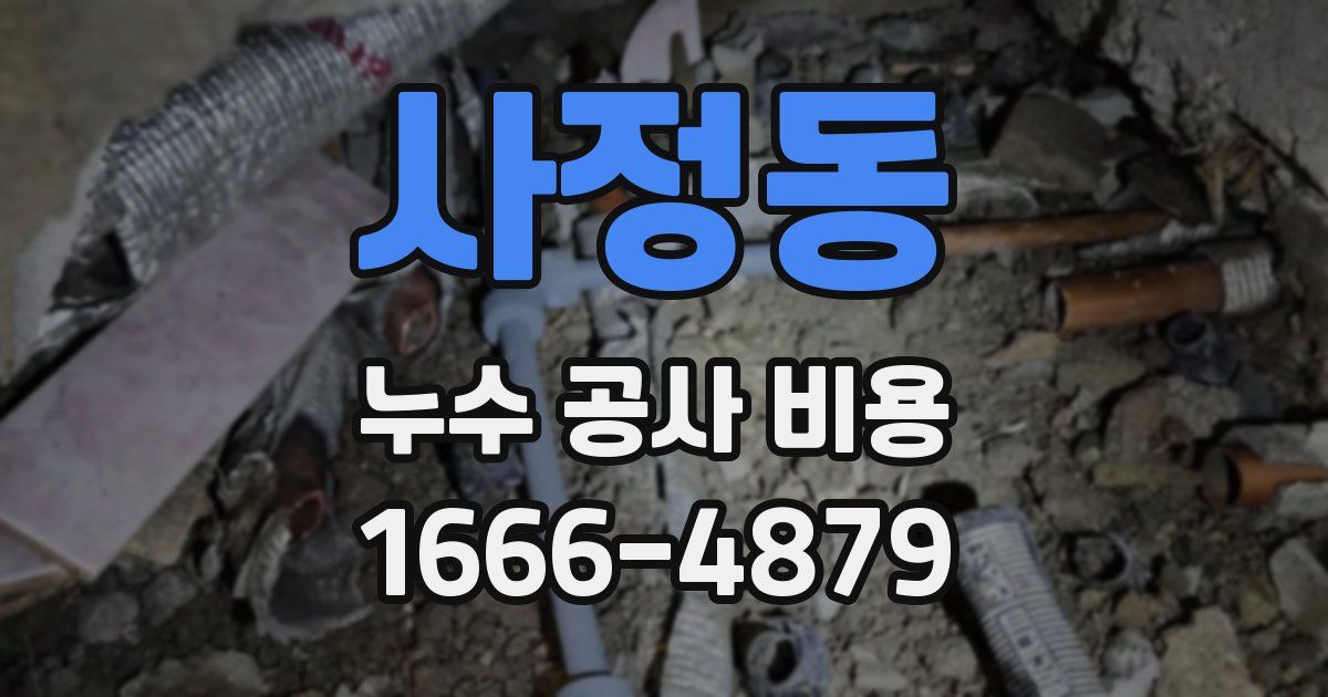 사정동 누수 공사 비용