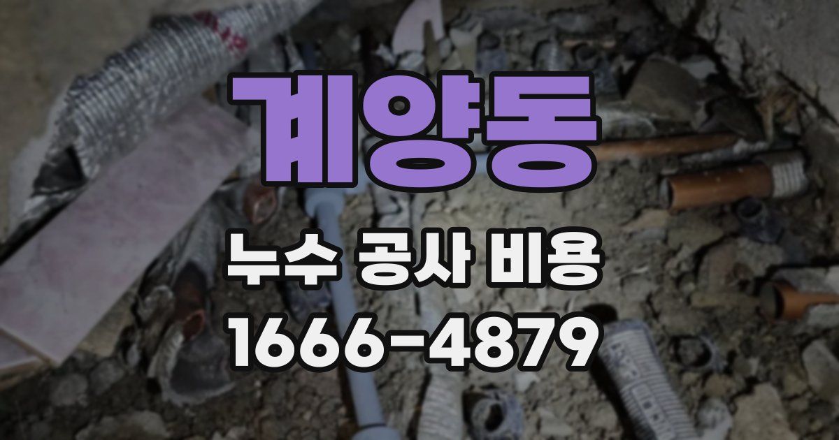 계양동 누수 공사 비용