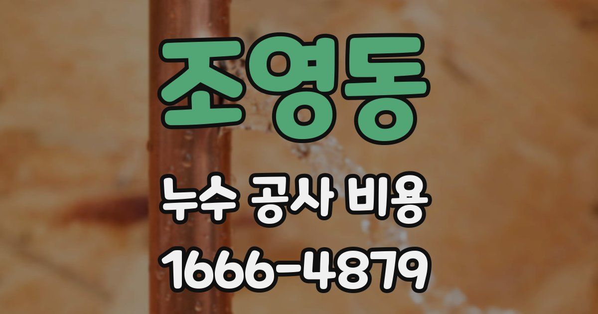 조영동 누수 공사 비용