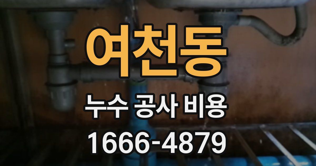 여천동 누수 공사 비용