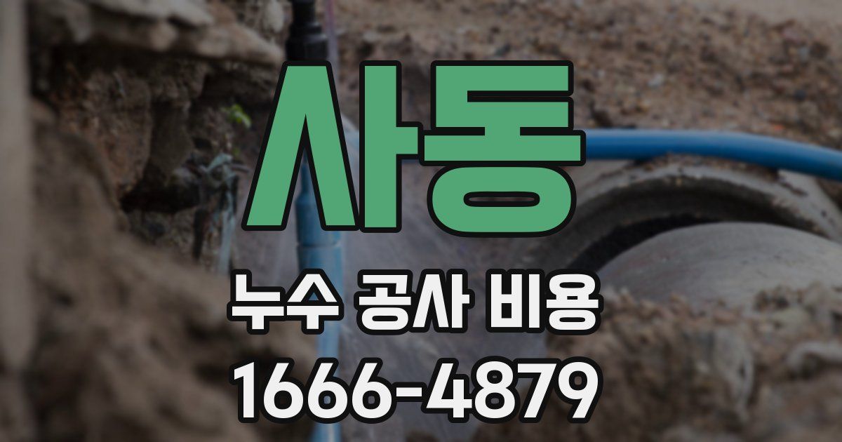 사동 누수 공사 비용