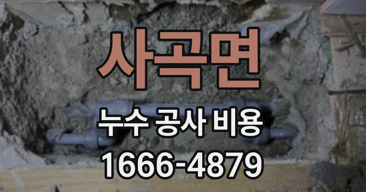 사곡면 누수 공사 비용