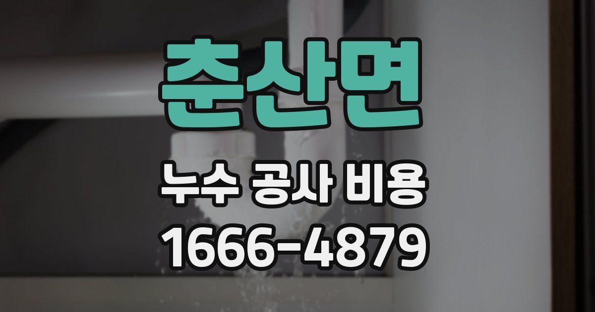춘산면 누수 공사 비용