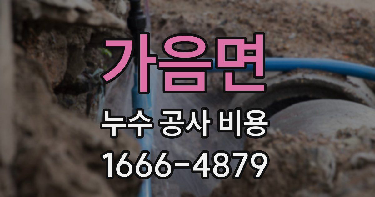 가음면 누수 공사 비용