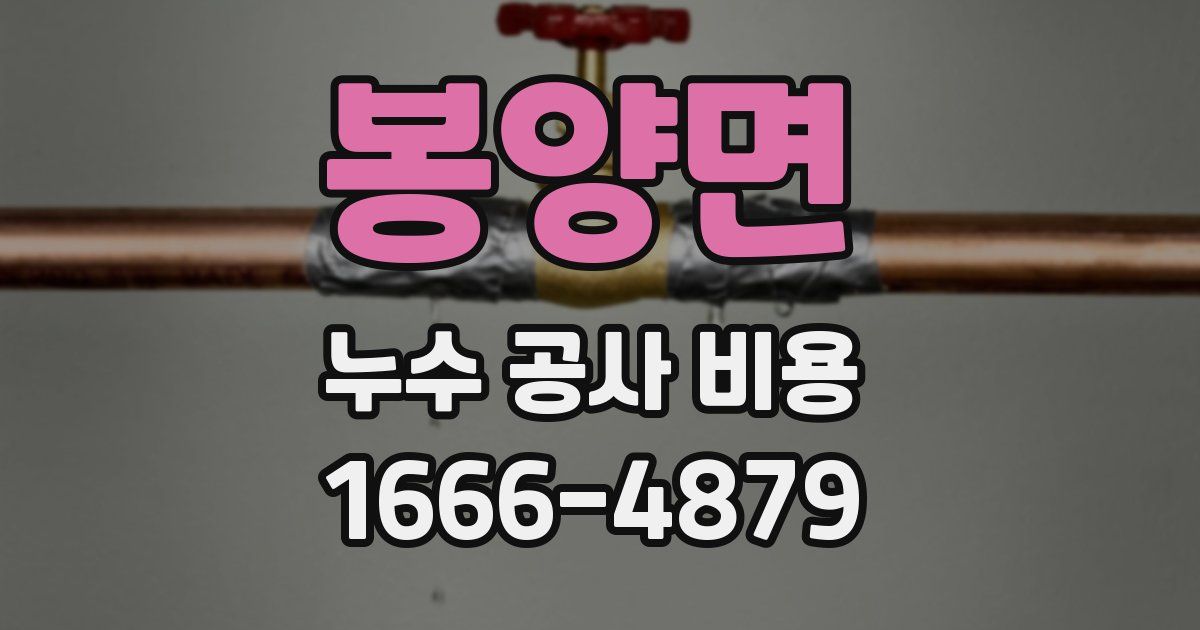 봉양면 누수 공사 비용
