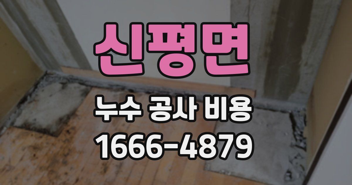 신평면 누수 공사 비용