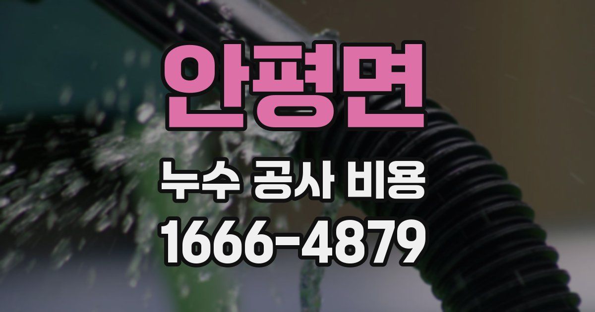 안평면 누수 공사 비용