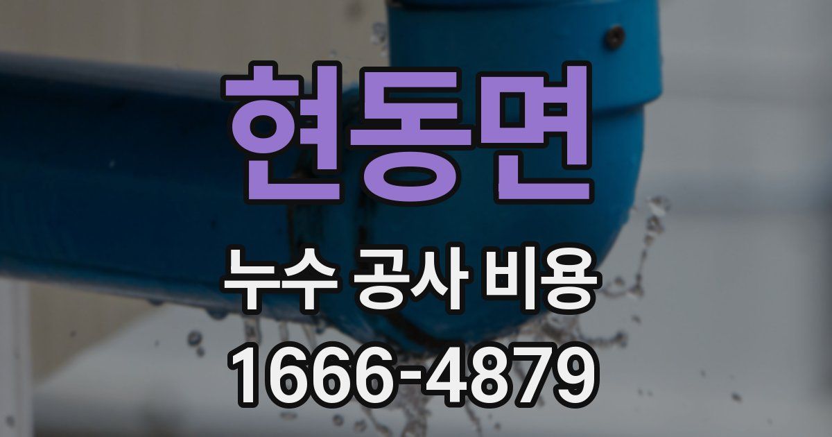 현동면 누수 공사 비용