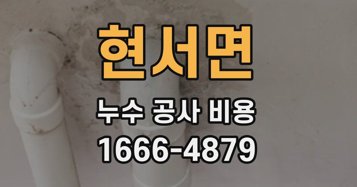 현서면 누수 공사 비용