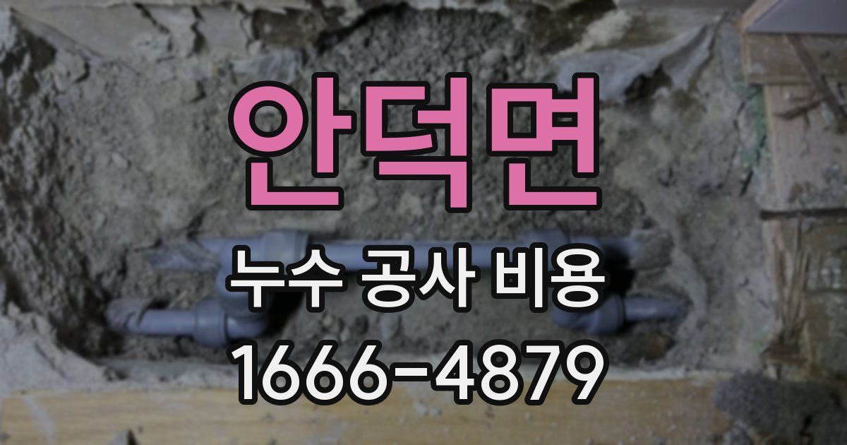 안덕면 누수 공사 비용