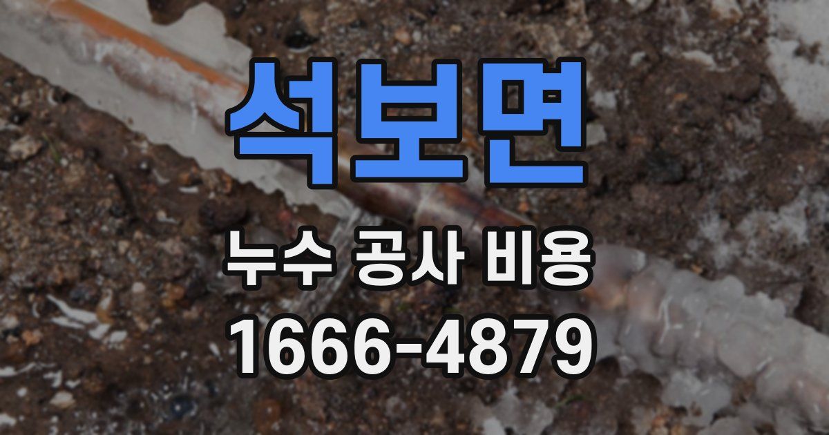 석보면 누수 공사 비용