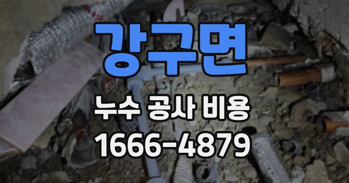 강구면 누수 공사 비용